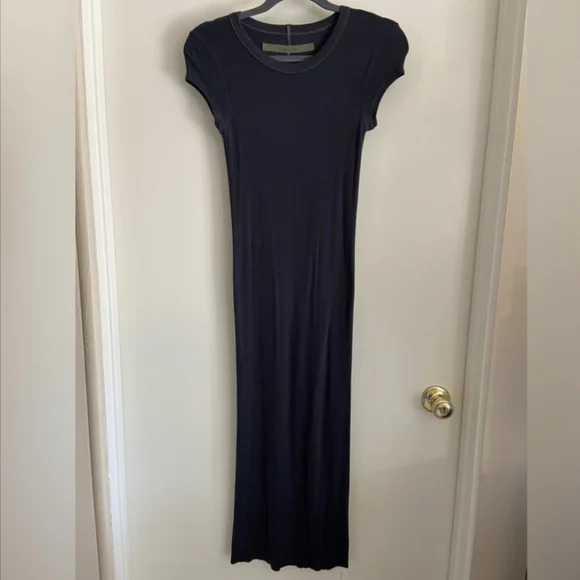 Enza Costa INTERMIX Ribbed Navy Bodycon T-shirt Dress S/M - Picture 9 of 10